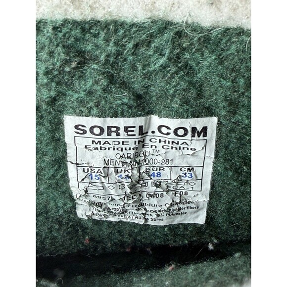 Sorel Boots Men Size 15 Buff Tan Caribou Suede Snow Waterproof Insulated Winter - Picture 7 of 7